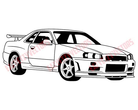 gtr r34 dibujo|More.